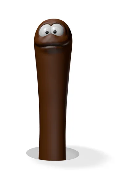 Funny earthworm — Stock Photo, Image
