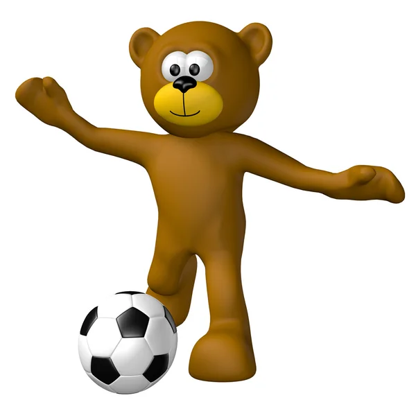 Тедди для футбола — стоковое фото