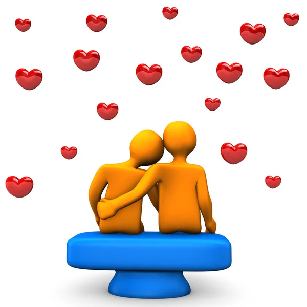 Love With Red Hearts — Stock Photo, Image