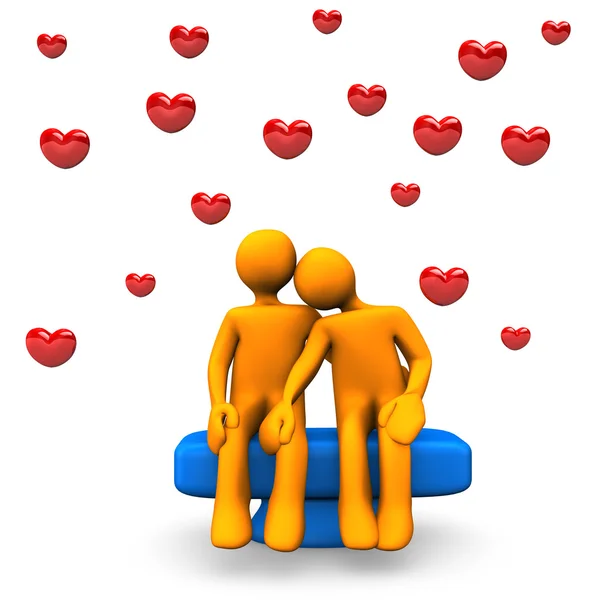 Love With Red Hearts — Stock Photo, Image