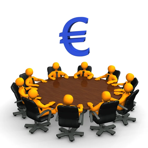 Mesa da Conferência do Euro — Fotografia de Stock