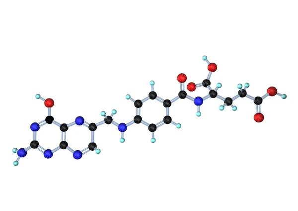Ácido fólico da vitamina B9 da molécula — Fotografia de Stock