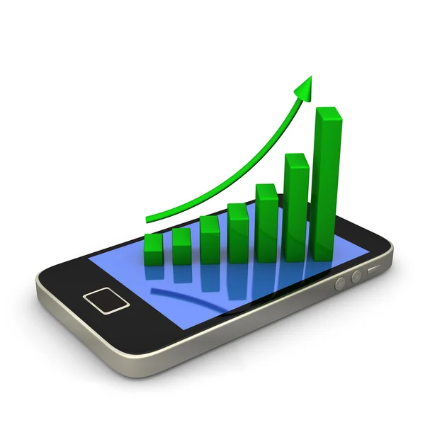 stock image Smartphone Green Chart