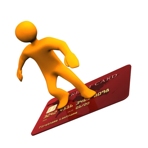 クレジット カードのサーファー — ストック写真