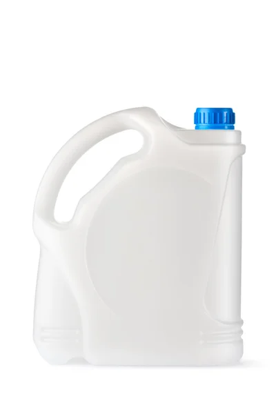 Caixote de plástico branco para produtos químicos domésticos — Fotografia de Stock
