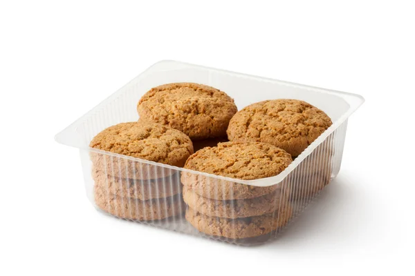 Oatmeal cookies in retail package — Stock Photo, Image