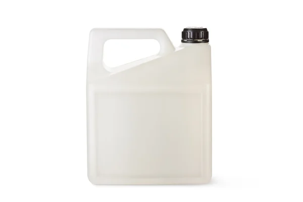 Bote de plástico blanco para productos químicos domésticos — Foto de Stock