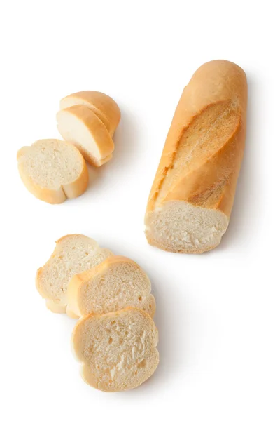 脆皮面包和切片 — 图库照片