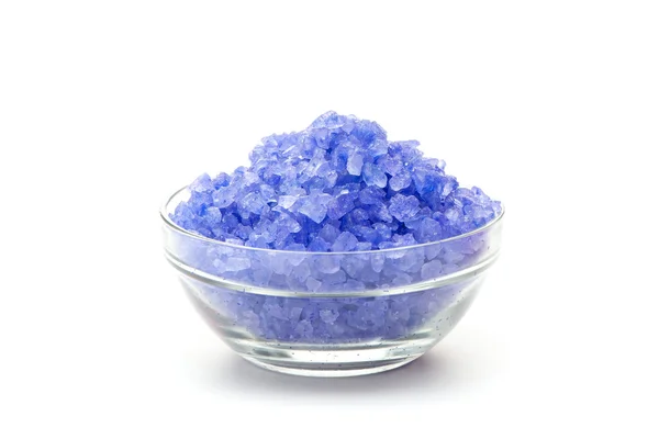Sea blue color salt in glasses — Stock Photo, Image