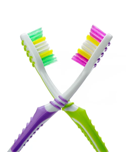 Brosses à dents deux couleurs — Photo