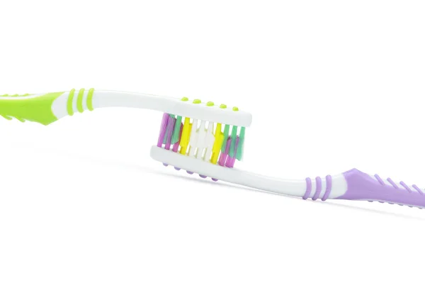 Dos cepillos de dientes de color —  Fotos de Stock