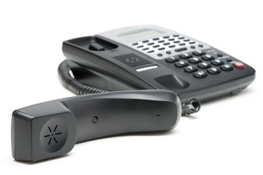 telefon üzerinde beyaz izole