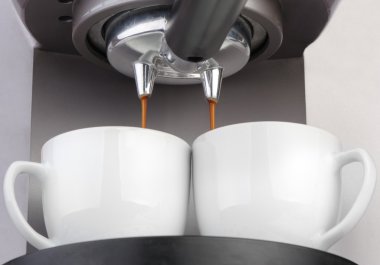 kahve makinesi espresso. kahve hazırlama süreci