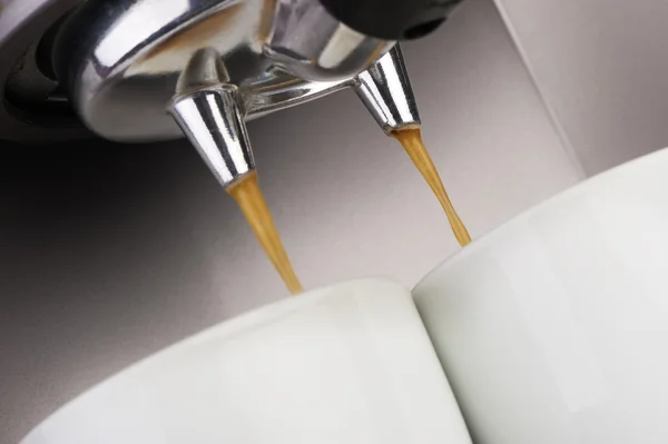 Coffee machine espresso . Process of preparation of coffee — Stock Photo, Image