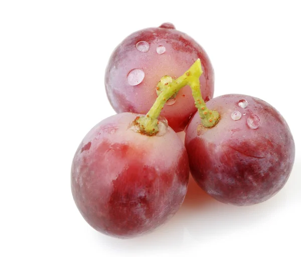 Trzy jagody czerwone winogrona z bliska — Zdjęcie stockowe