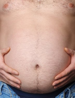 Man's stomach close up clipart