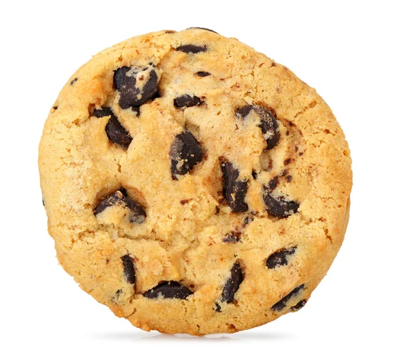 Csokoládé chip cookie-kat, elszigetelt fehér background. — Stock Fotó