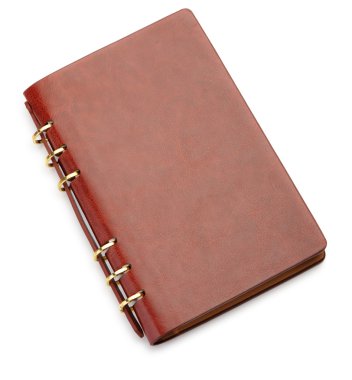 Notebook in a leather cover clipart