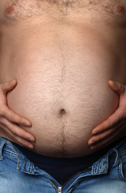 Man's stomach close up clipart