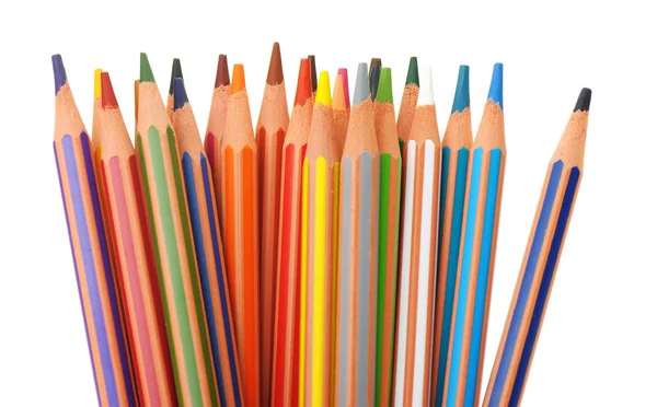 プラスチック色の鉛筆のセットσύνολο μολύβια πλαστικό χρώμα που βρίσκεται σε έναν κύκλο — ストック写真