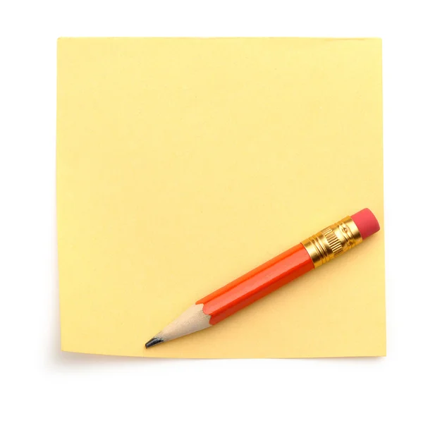 Nota di carta e matita rossa — Foto Stock