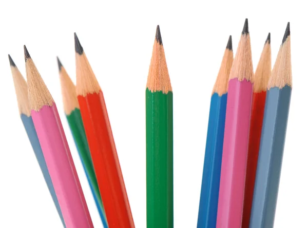 Uppsättning av pennor olika i färg — Stockfoto