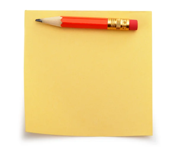 Σημείωση χαρτί και ένα κόκκινο μολύβι — Φωτογραφία Αρχείου