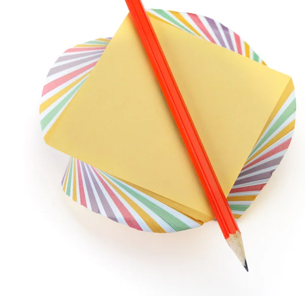 Paper note and a red pencil — Stock Photo, Image