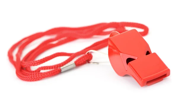 Sports whistle with a lace — Stock Photo, Image