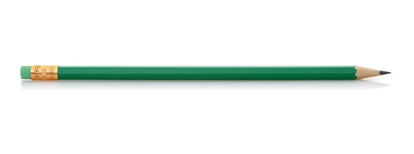 Green pencil with eraser — Stock Photo, Image