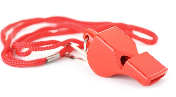 Sports whistle with a lace — Stock Photo, Image