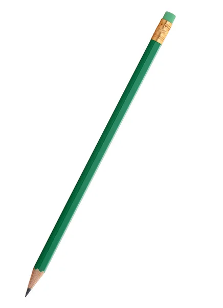 Zelená tužka s gumou — Stock fotografie