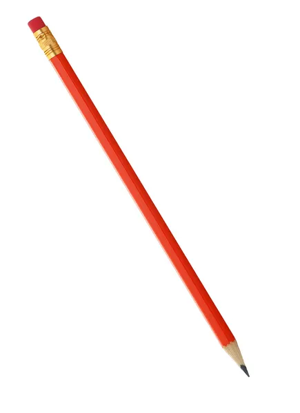 Червоний олівець з гумкою — стокове фото
