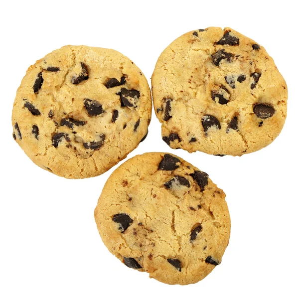 Čokoláda čip cookies izolovaných na bílém pozadí. Stock Obrázky