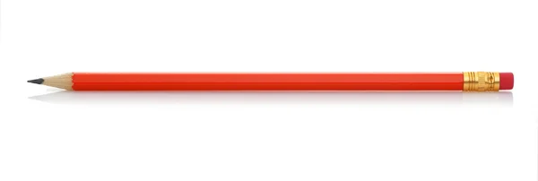 Красный карандаш с ластиком — стоковое фото