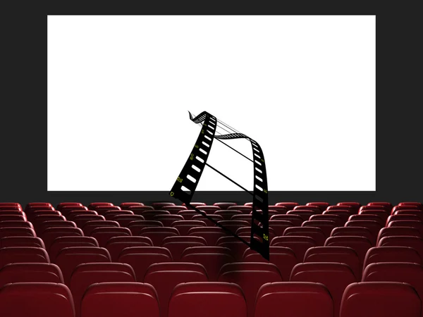 Biografen auditorium. filmen tar bort från skärmen — Stockfoto
