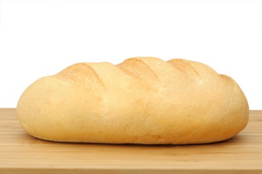 Bread long loaf on a chopping board clipart