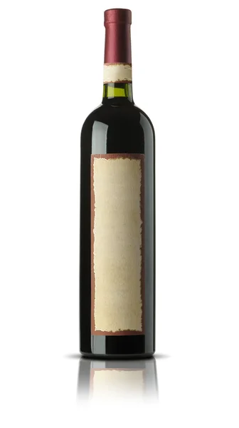 Garrafa de vinho velho isolado em branco — Fotografia de Stock