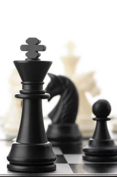 O rei do xadrez negro — Fotografia de Stock