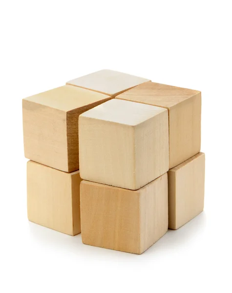 Het blok uit houten kubussen — Stockfoto