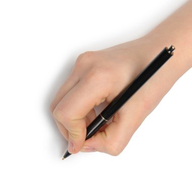 Hand with pen clipart