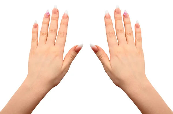 Mãos femininas com manicure de perto — Fotografia de Stock