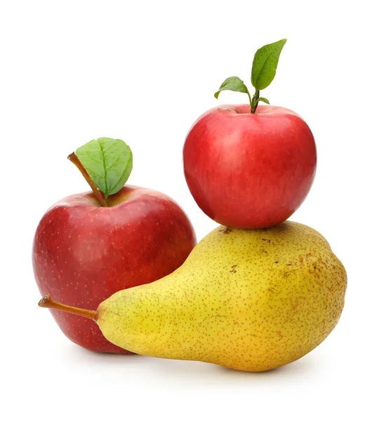 Peras y manzanas rojas — Foto de Stock