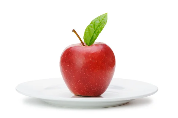 Rode appel op plaat — Stockfoto