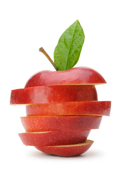 Μήλο κομμένο σε φέτες τμήματα — Φωτογραφία Αρχείου