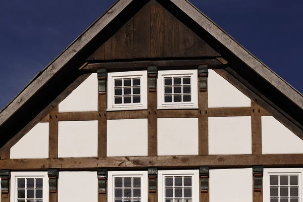 stock image Timbered house in Lower Saxony, Germany, Europe