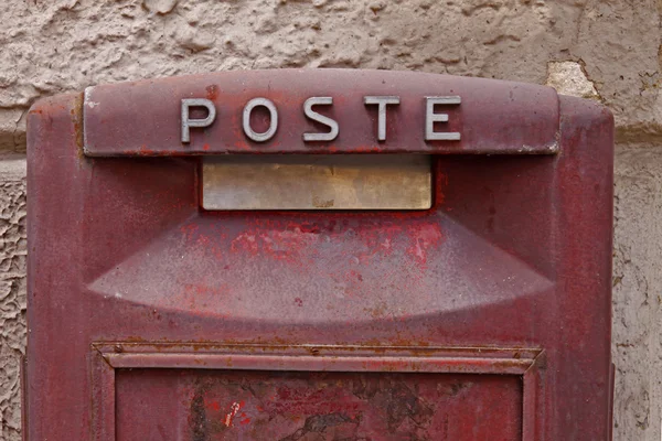 stock image Red postbox in Peschiera del Garda, Veneto, Italy, Europe