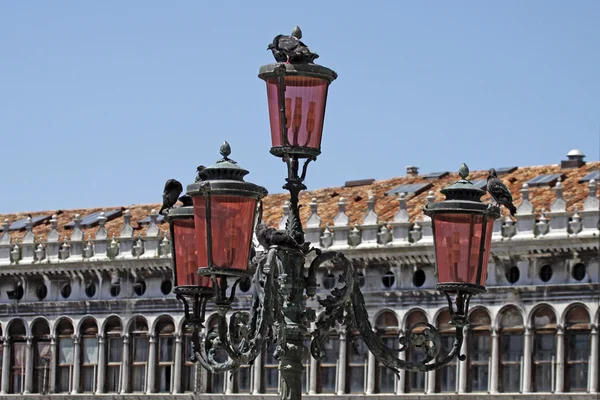 Lykta på piazza san marco, St marks square i Venedig — Stockfoto