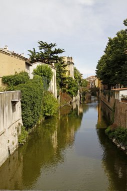 Mantua, nehir rio sottoriva, Lombardiya, İtalya, Avrupa