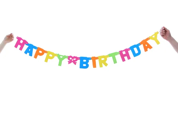 Buntes Happy Birthday Banner — Stockfoto